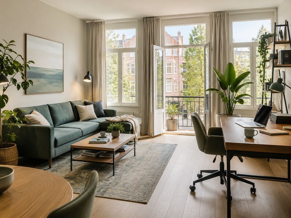 Volledig gemeubileerd serviced apartment met werkplek in Amsterdam Oost