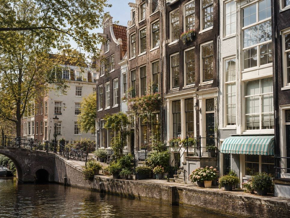 Canal houses on the Bloemgracht in the Jordaan, Amsterdam, near City Retreat serviced apartments